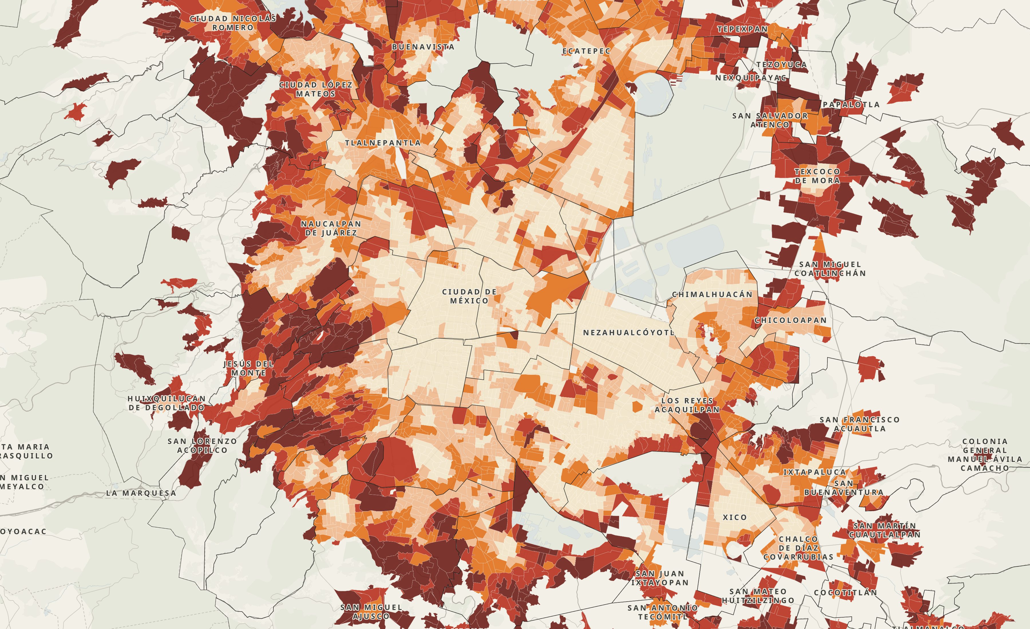 Índice Metropolitano de Proximidad por AGEB en la Ciudad de México
